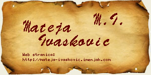 Mateja Ivašković vizit kartica